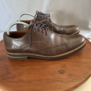 G.H. Bass & Co Brown Leather Wing Tip Lace-Up 'Garrett' Made in Brazil Men's 10M